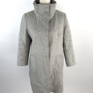 Calvin Klein Women 6 Overcoat Gray 100% Wool Lined